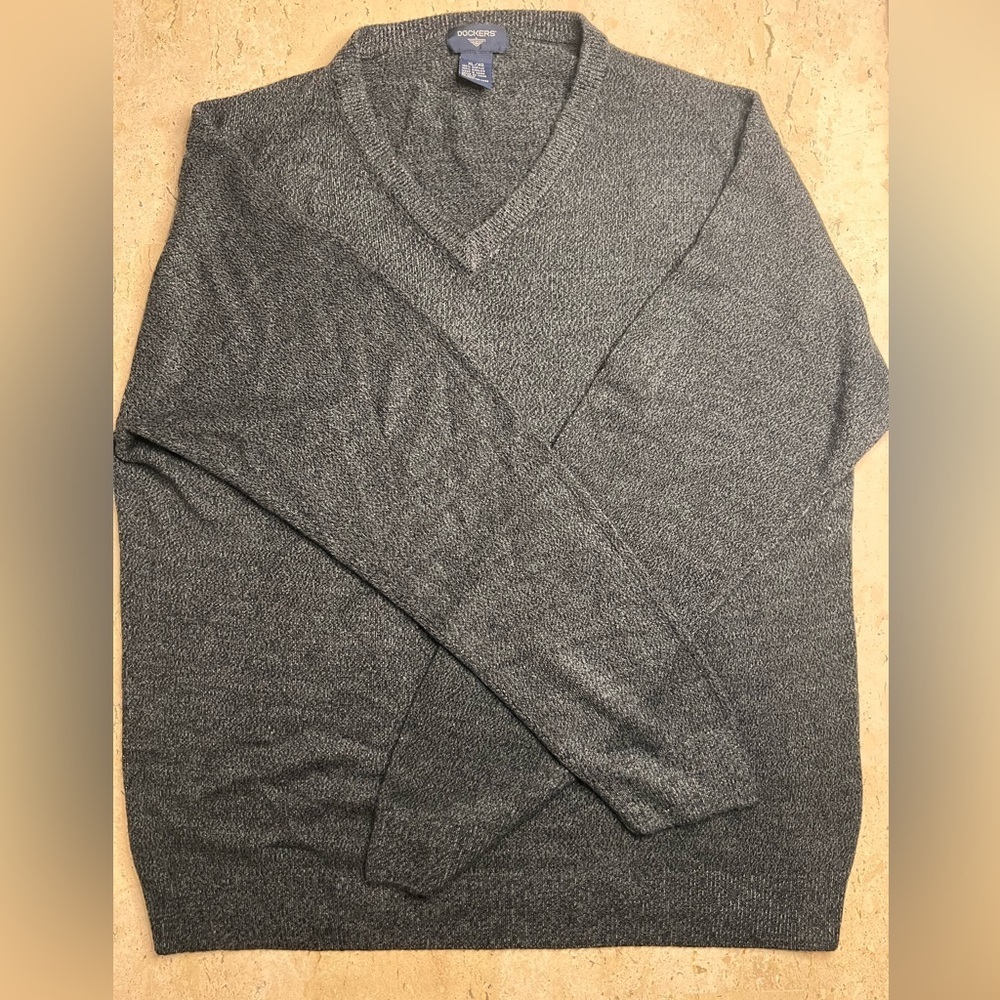 Dockers Acrylic Men’s Sweater Dark Gray/Black Size XL
